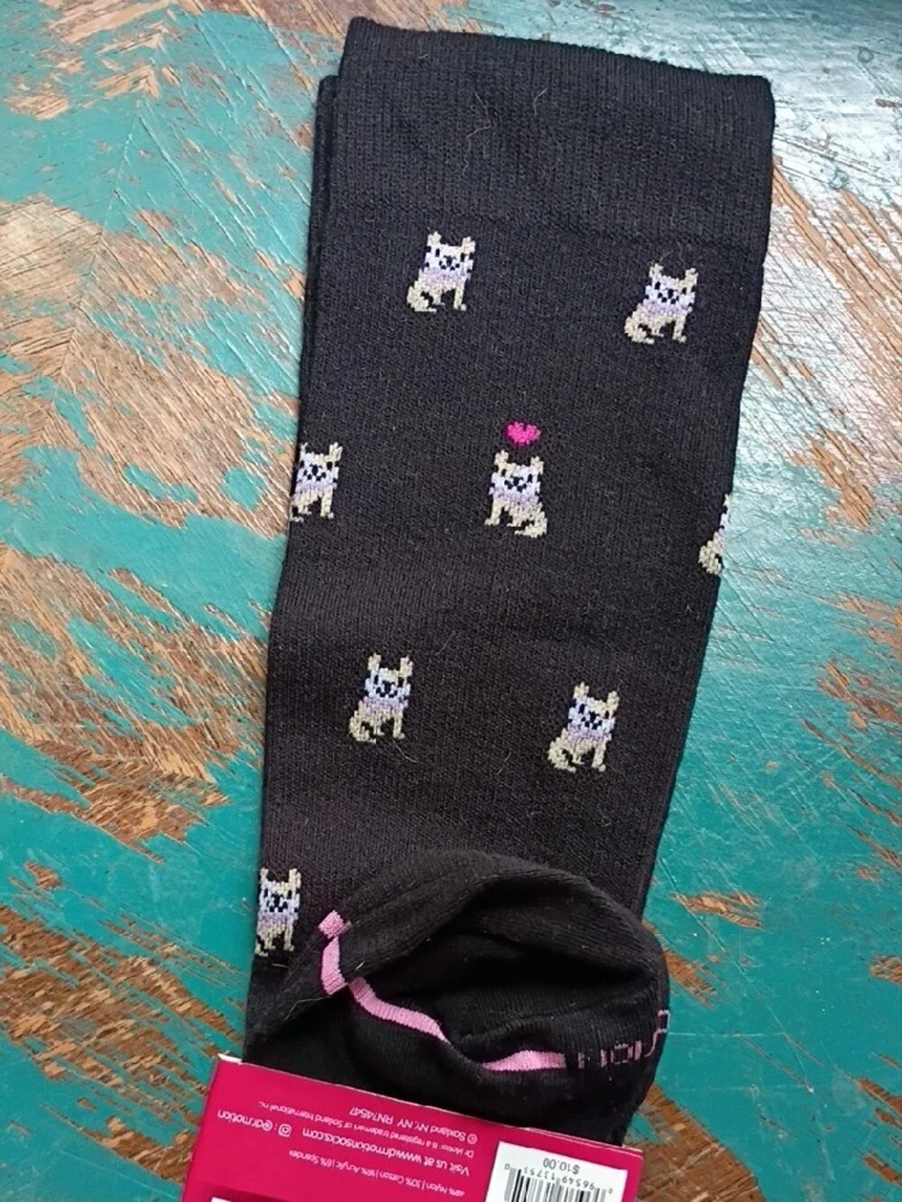 Women’s Everyday Compression Knee-High Socks - Black Frenchie Dog